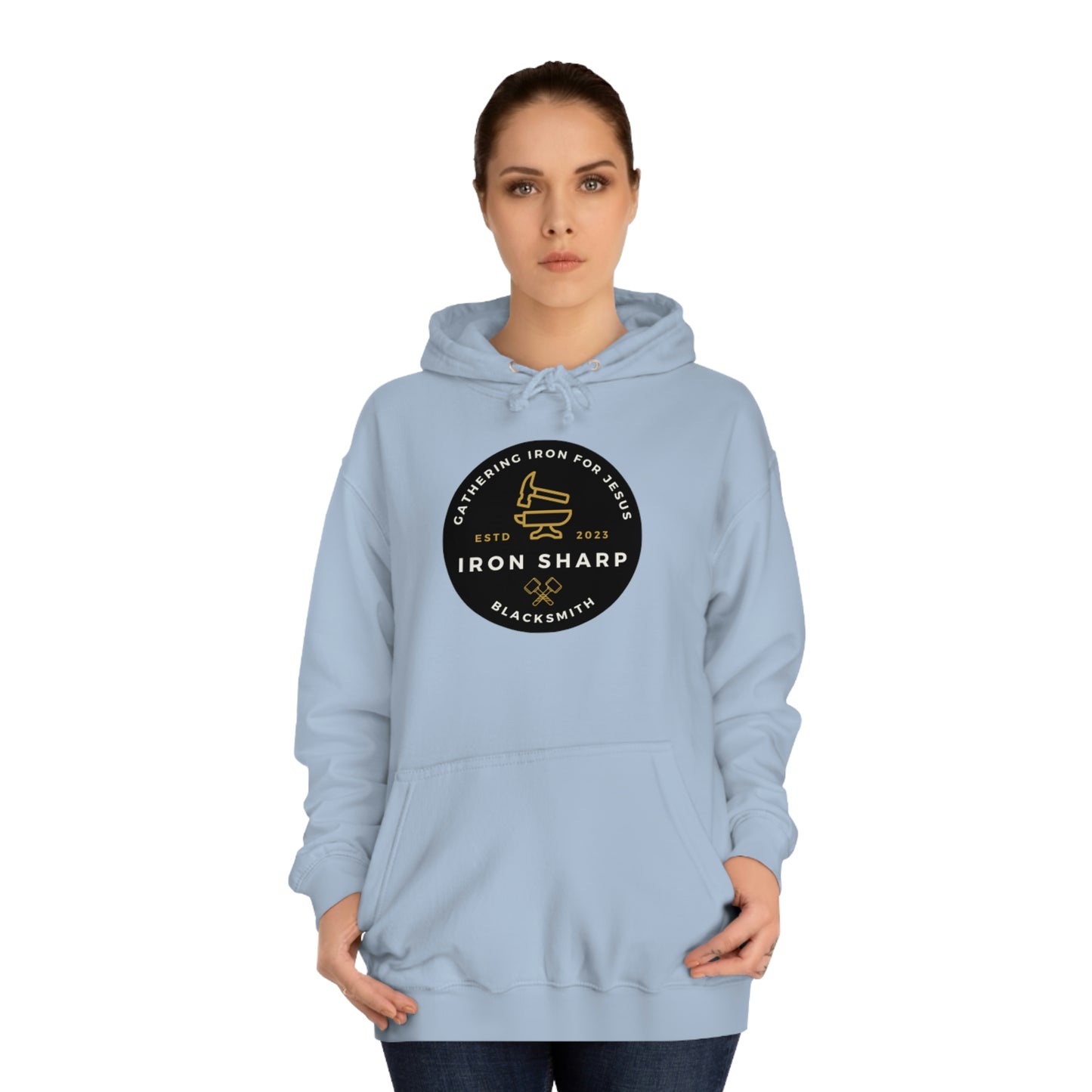 Gathering Iron for Jesus-Unisex College Hoodie