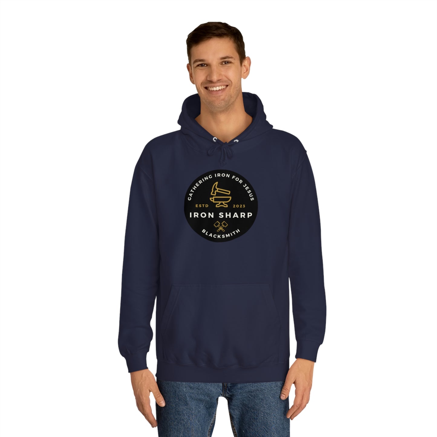 Gathering Iron for Jesus-Unisex College Hoodie