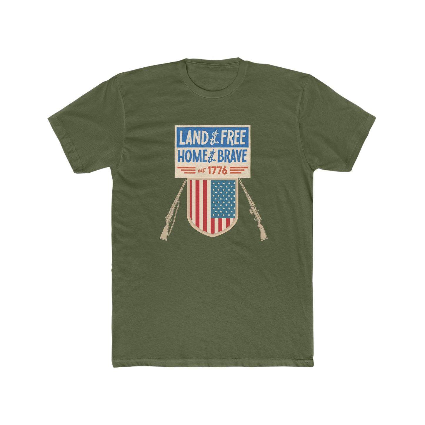 Land of the free home of the brave--Crew Tee