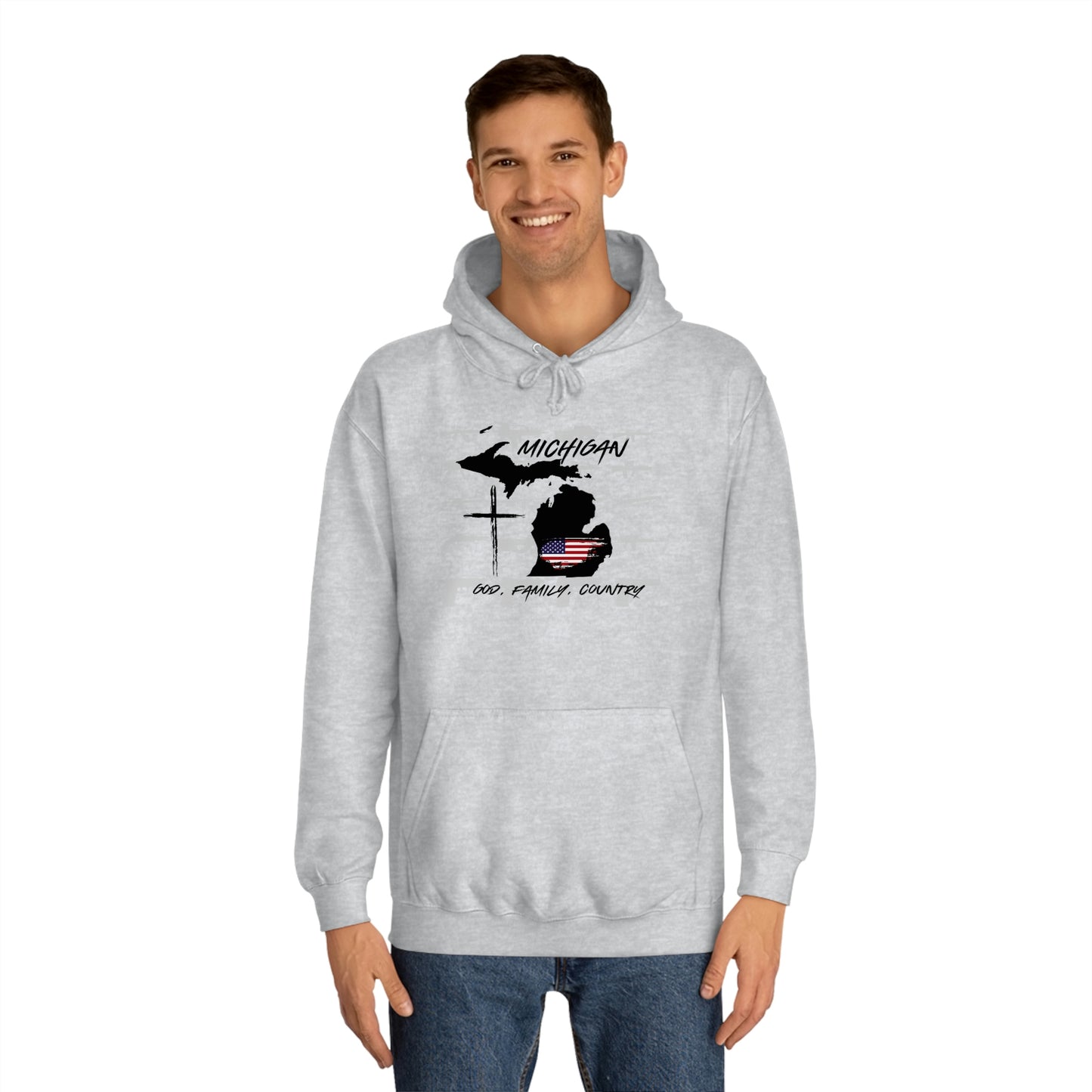 Michigan God Family Country-Unisex College Hoodie