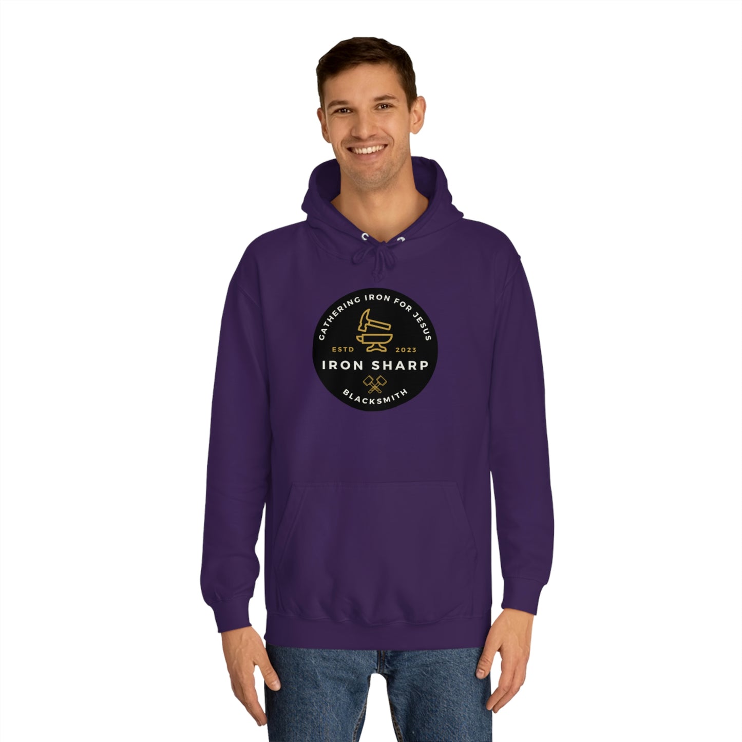 Gathering Iron for Jesus-Unisex College Hoodie