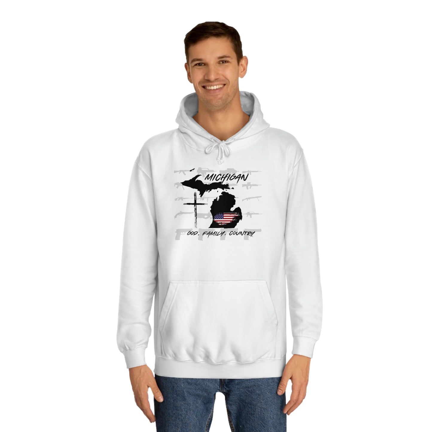 Michigan God Family Country-Unisex College Hoodie