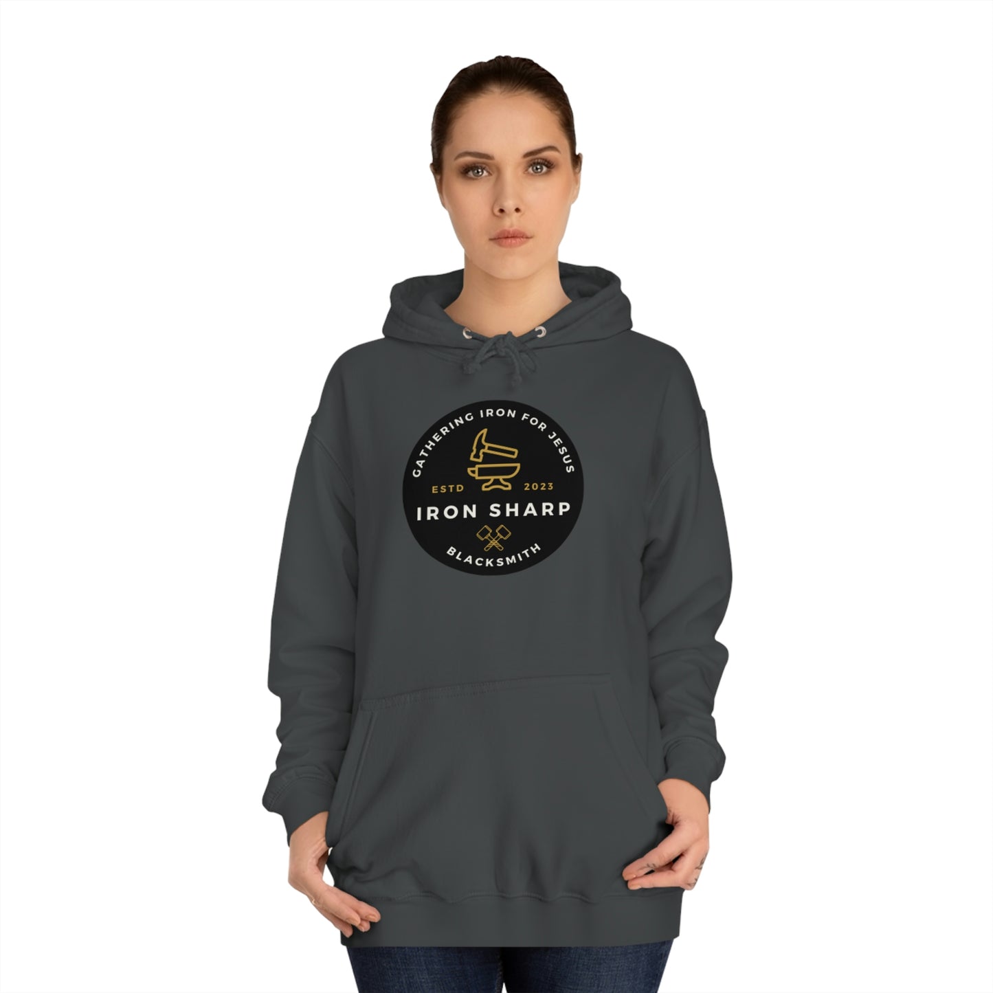 Gathering Iron for Jesus-Unisex College Hoodie