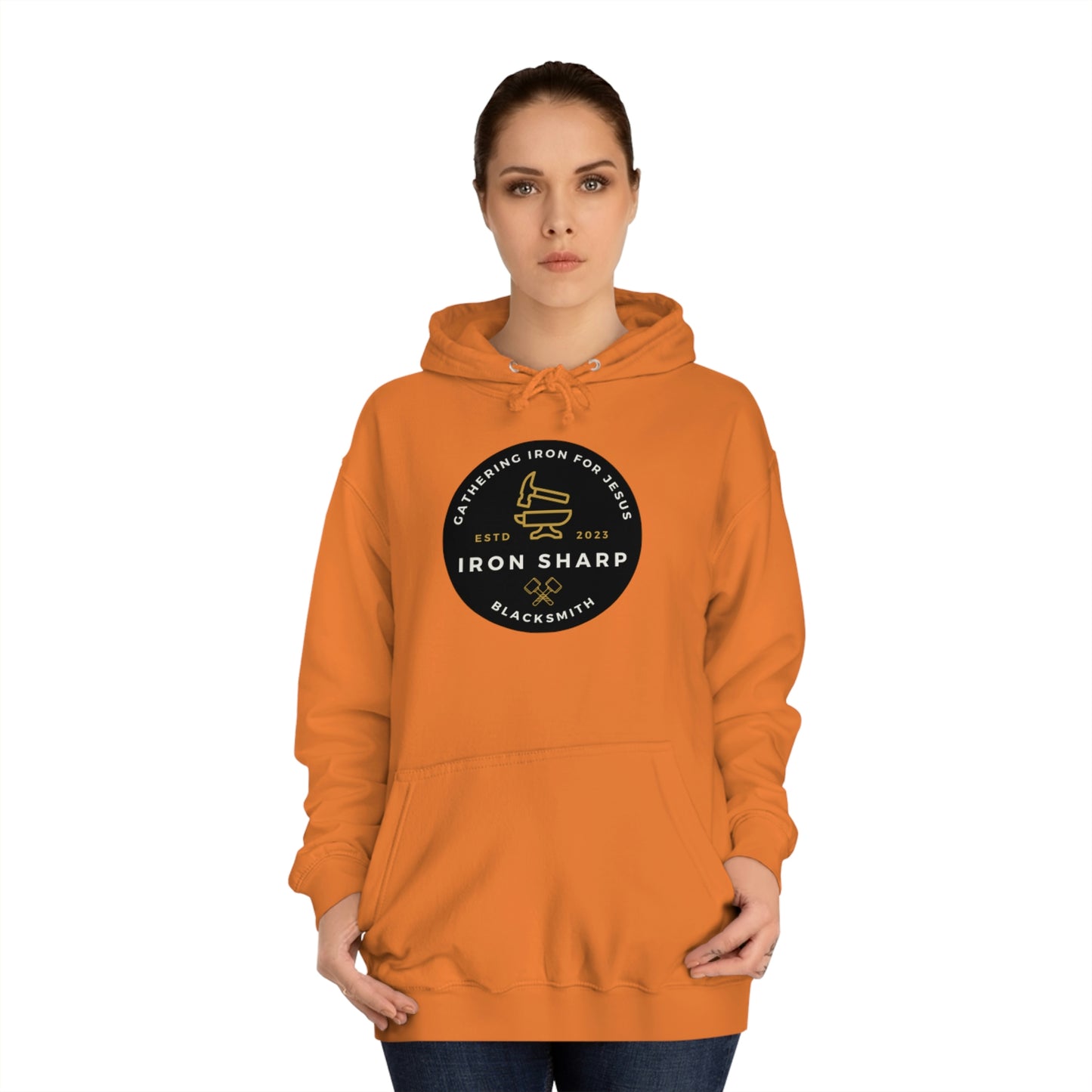 Gathering Iron for Jesus-Unisex College Hoodie