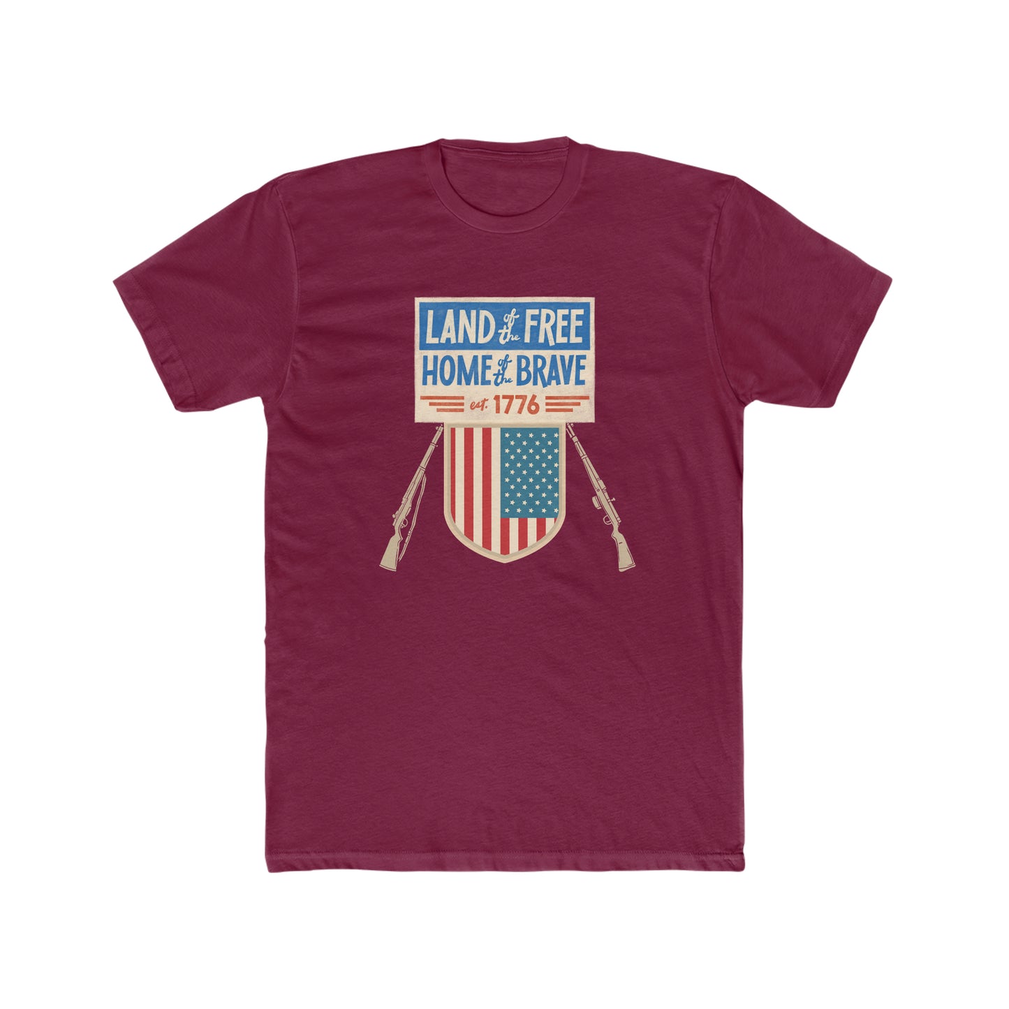 Land of the free home of the brave--Crew Tee