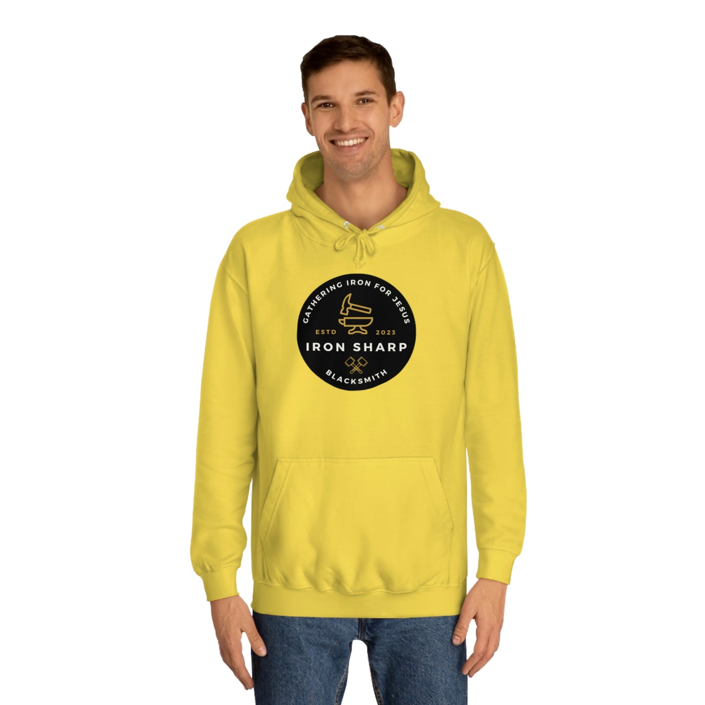 Gathering Iron for Jesus-Unisex College Hoodie