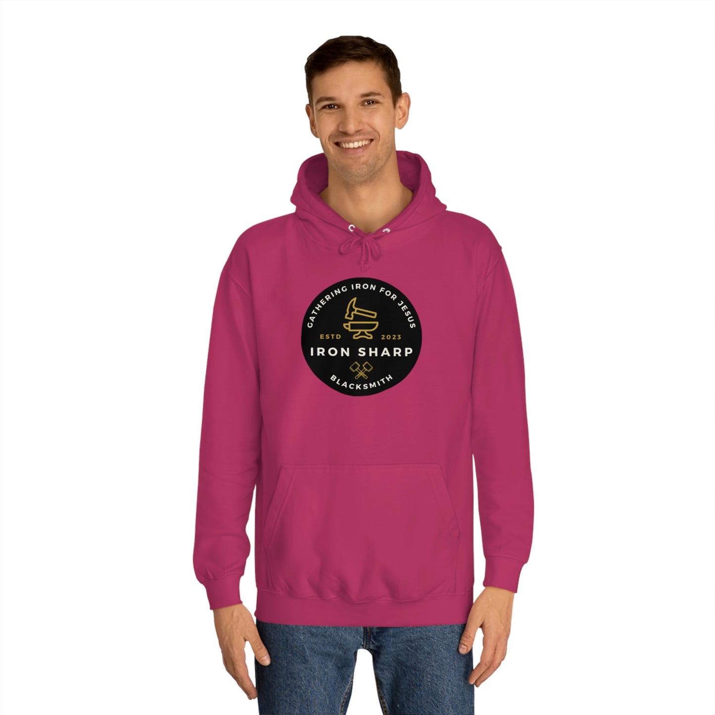 Gathering Iron for Jesus-Unisex College Hoodie