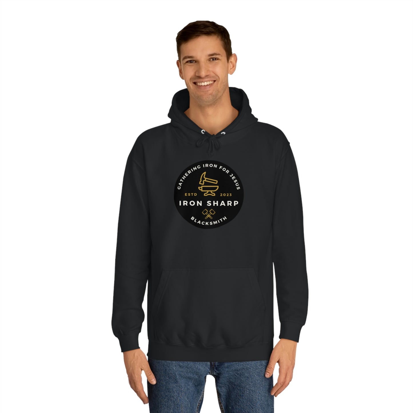 Gathering Iron for Jesus-Unisex College Hoodie