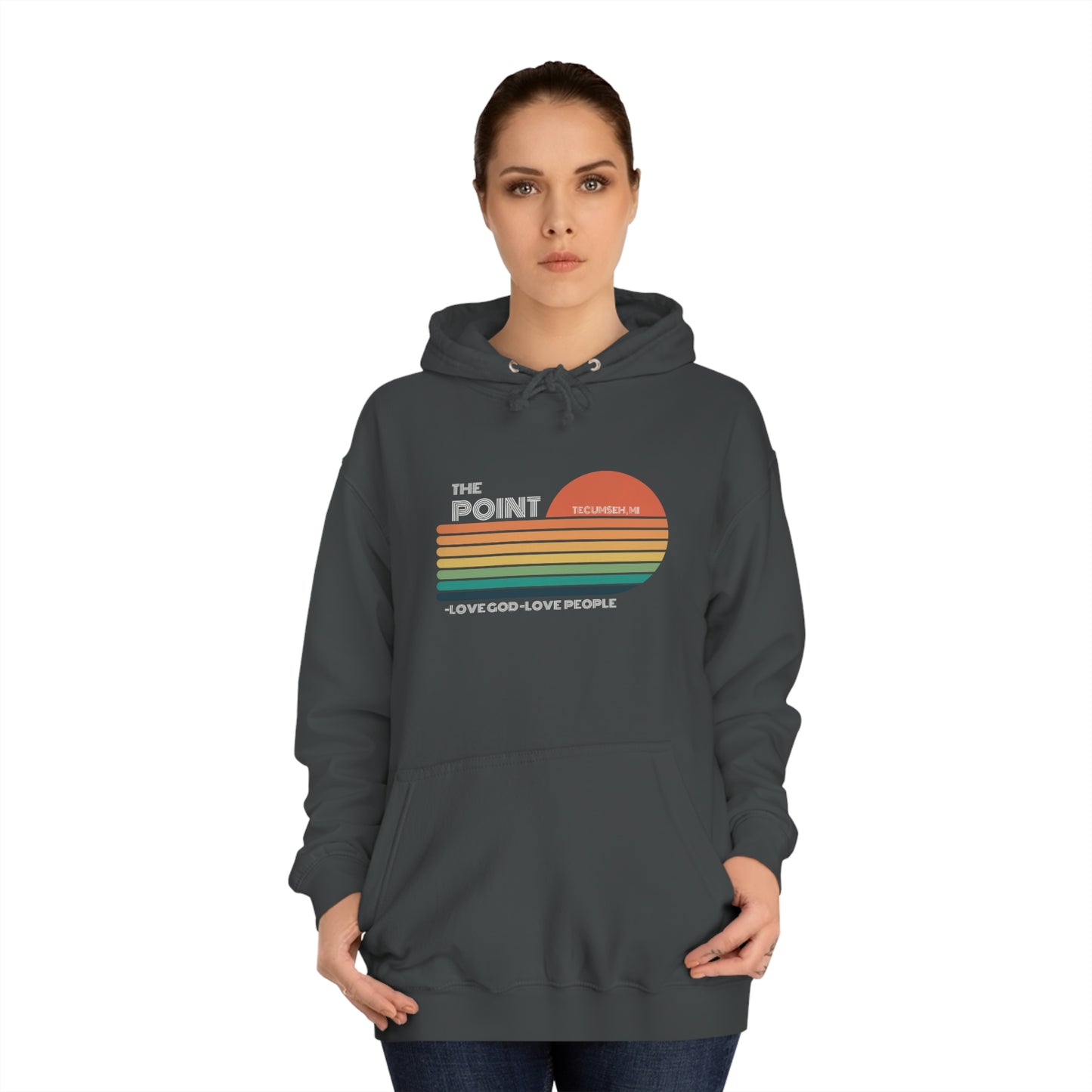 The point colorful-Unisex College Hoodie