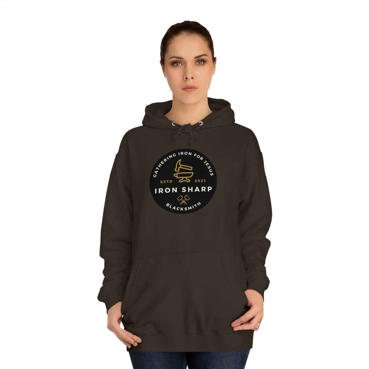 Gathering Iron for Jesus-Unisex College Hoodie