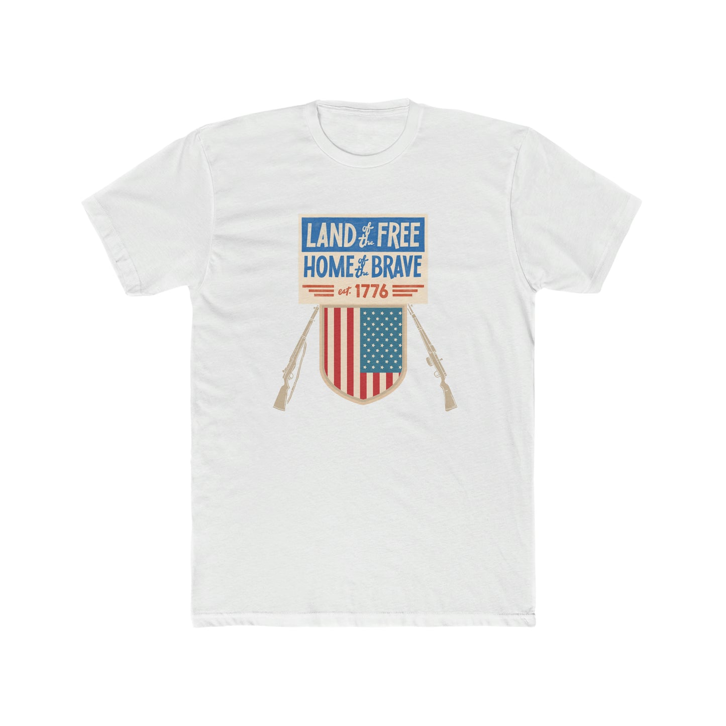 Land of the free home of the brave--Crew Tee