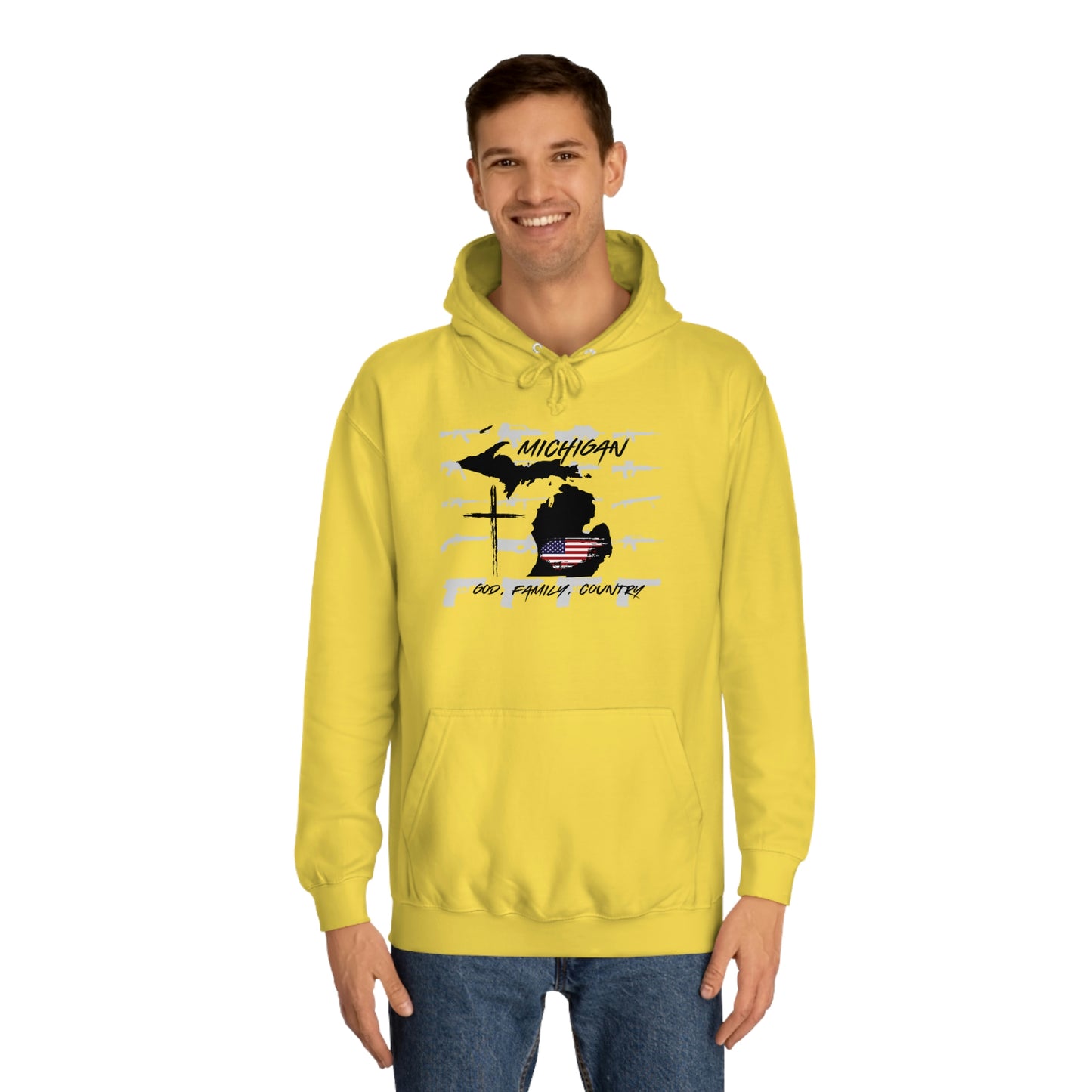 Michigan God Family Country-Unisex College Hoodie